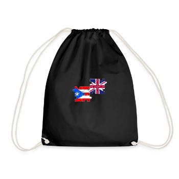 Puerto Rico UK Flag British Puerto Rican - Drawstring Bag - black - Front