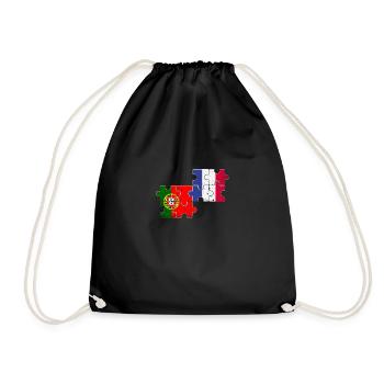 Portugal France Vintage Drapeau Portugais - Sac de sport léger - noir - Devant