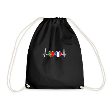 Portugal France Heartbeat Flag Portugais - Sac de sport léger - noir - Devant