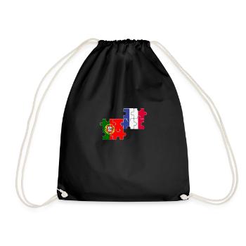Portugal France Drapeau Français Portugais - Sac de sport léger - noir - Devant