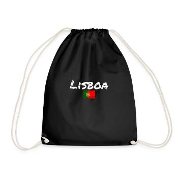 Lisboa Portugal Vintage drapeau portugais - Sac de sport léger - noir - Devant