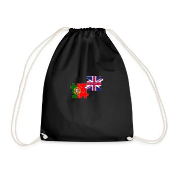 Portugal Drapeau du Royaume-Uni Portugais britannique - Sac de sport léger - noir - Devant