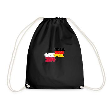 Poland Germany Flag German Polish - Drawstring Bag - black - Front