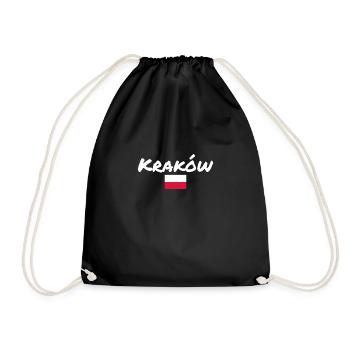 Cracovie, Pologne, mât de drapeau polonais - Sac de sport léger - noir - Devant