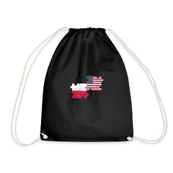 Pologne USA Drapeau Américain Polonais - Sac de sport léger - noir - Devant