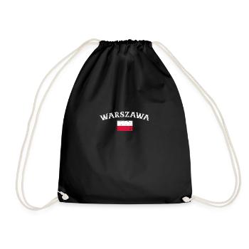 Warszawa Vintage Pologne polonais drapeau mât - Sac de sport léger - noir - Devant
