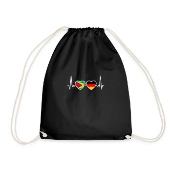 Guyane Allemagne Vintage Heartbeat drapeau - Sac de sport léger - noir - Devant
