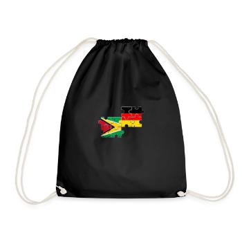 Guyana Germany Vintage Flag German Guyanese - Drawstring Bag - black - Front