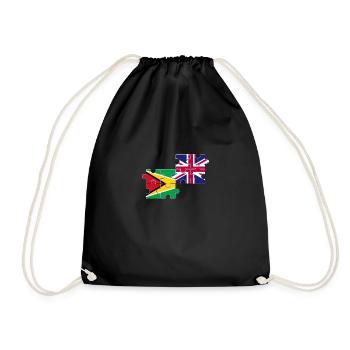 Guyana UK Flag British Guyanese - Drawstring Bag - black - Front