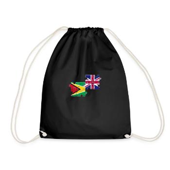 Guyane Royaume-Uni Vintage drapeau britannique guyanais - Sac de sport léger - noir - Devant