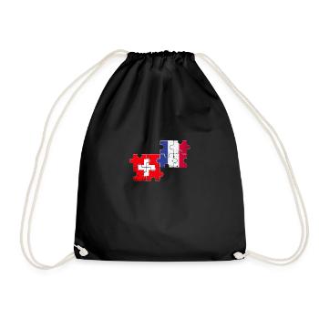 Suisse France Vintage Drapeau Suisse - Sac de sport léger - noir - Devant