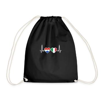 Paraguay Italie Vintage Heartbeat drapeau - Sac de sport léger - noir - Devant