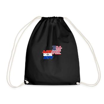 Paraguay USA Drapeau américain Paraguayen - Sac de sport léger - noir - Devant