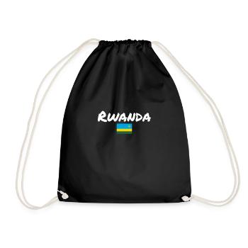 Rwanda Ruandische Flagge Ruandese - Turnbeutel - Schwarz - Vorne