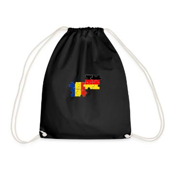 Romania Germany Flag German Romanian - Drawstring Bag - black - Front