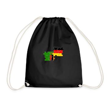 Zambia Germany Flag German Zambier - Drawstring Bag - black - Front