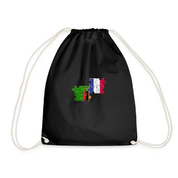 Zambia France Vintage Flag French Zambian - Drawstring Bag - black - Front