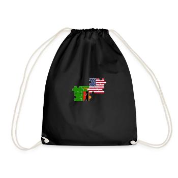 Zambia USA Flag American Zambian - Drawstring Bag - black - Front