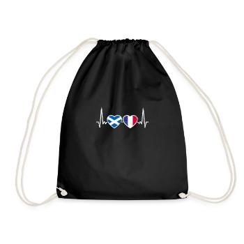 Ecosse France Vintage Heartbeat drapeau - Sac de sport léger - noir - Devant