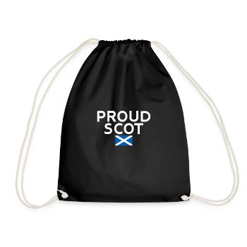 Proud Scot Scotland Scottish Flag Scot - Drawstring Bag - black - Front