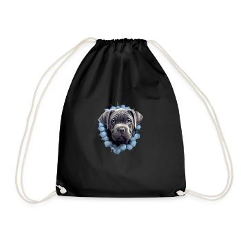 Cane Corso durch die Wand für einen Cane Corso - Turnbeutel - Schwarz - Vorne