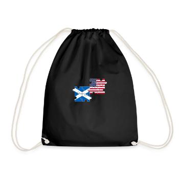 Scotland, USA, Flag, American, Scottish - Drawstring Bag - black - Front