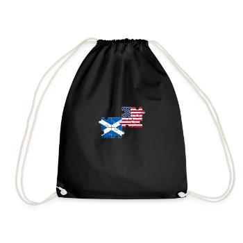 Scotland USA Vintage Flag Scottish - Drawstring Bag - black - Front