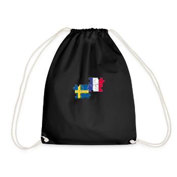 Suède France Vintage drapeau Suède - Sac de sport léger - noir - Devant
