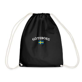 Göteborg Vintage Suède drapeau suédois - Sac de sport léger - noir - Devant