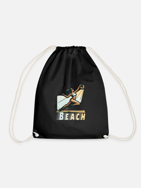 Beach Volleyball - Turnbeutel - Schwarz