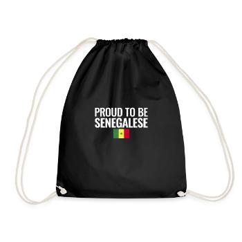 Proud To Be Senegalese Senegal Flag - Drawstring Bag - black - Front