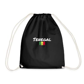 Senegal Vintage Senegalese Flag Senegalese - Drawstring Bag - black - Front