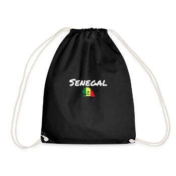 Senegal Map Flag Senegalese - Drawstring Bag - black - Front