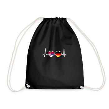 Serbie Allemagne Heartbeat Flag Serbie - Sac de sport léger - noir - Devant