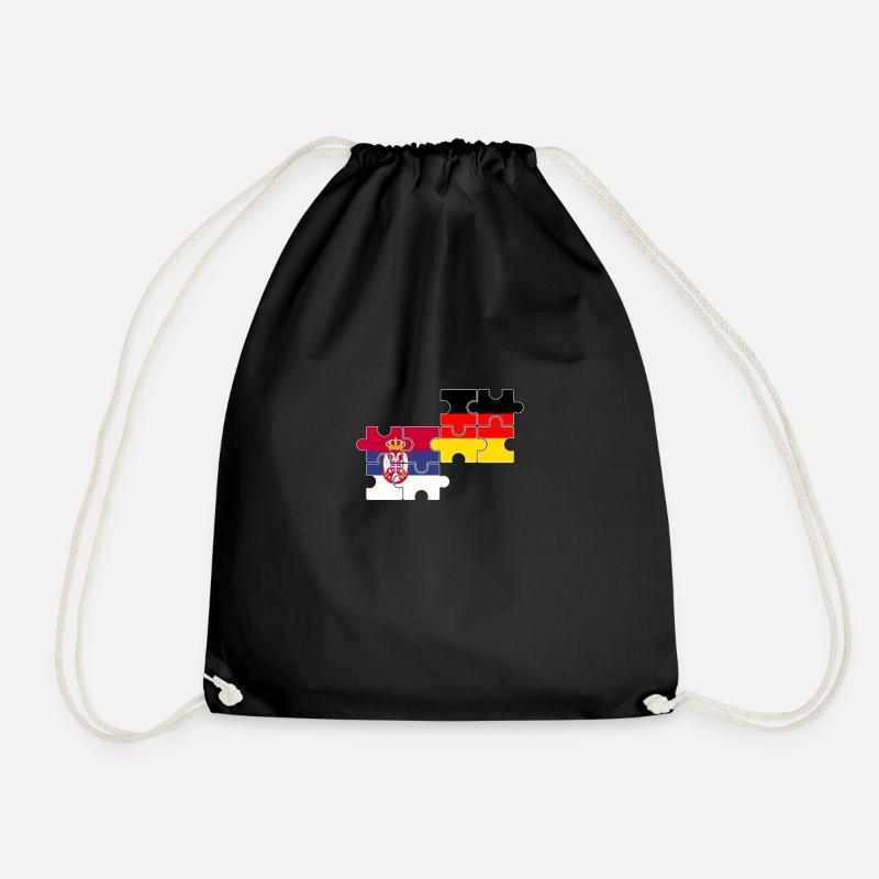 Serbien Deutschland Flagge Deutsch Serbe - Turnbeutel - Schwarz