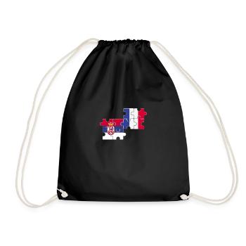 Serbie, France, drapeau, Français, Serbe - Sac de sport léger - noir - Devant