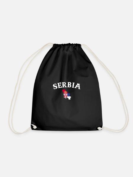 Serbie Carte Serbie Drapeau serbe Serbie - Sac de sport léger - noir