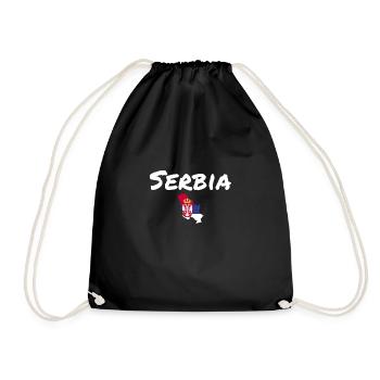 Serbie Carte Serbie Drapeau serbe Serbie - Sac de sport léger - noir - Devant