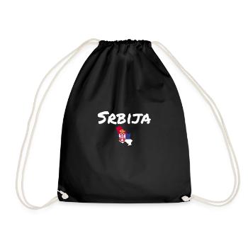 Srbija Carte Serbie Drapeau serbe Serbe - Sac de sport léger - noir - Devant
