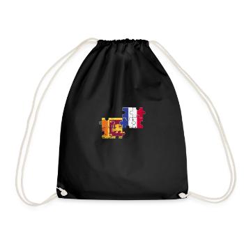 Sri Lanka France Vintage Flag Sri Lankan - Drawstring Bag - black - Front