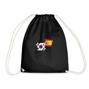 Corée du Sud Espagne Vintage drapeau sud-coréen - Sac de sport léger - noir - Devant