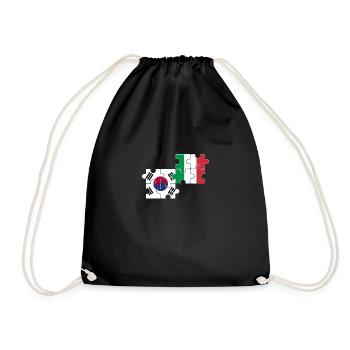 Corée du Sud Italie Drapeau Italiens Sud-Coréens - Sac de sport léger - noir - Devant