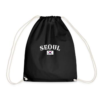 Seoul Vintage Südkorea Flagge Koreaner - Turnbeutel - Schwarz - Vorne
