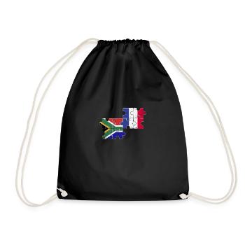 Afrique du Sud France Vintage drapeau sud-africain - Sac de sport léger - noir - Devant