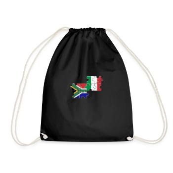 South Africa Italy Vintage Flag South African - Drawstring Bag - black - Front