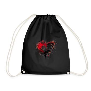 Kunst Herz Liebe Liebesbeweis Gefühle - Turnbeutel - Schwarz - Vorne