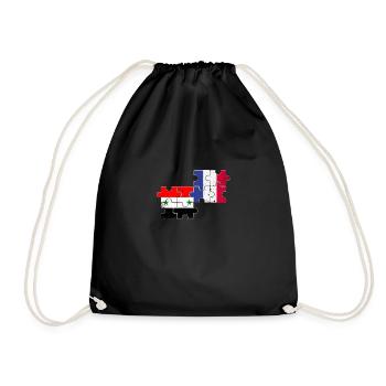 Syrie France Vintage Drapeau Français Syrien - Sac de sport léger - noir - Devant