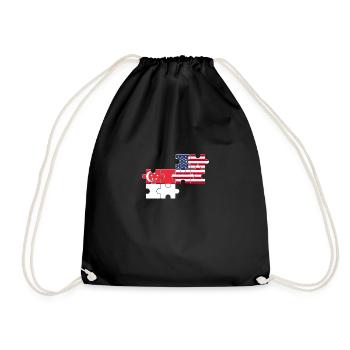 Singapour, Etats-Unis, drapeau, Américain, Singapourien - Sac de sport léger - noir - Devant