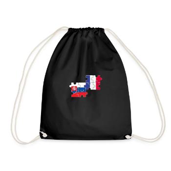 Slovakia, France, flag, French, Slovak - Drawstring Bag - black - Front