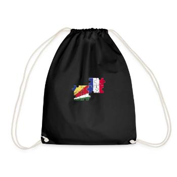 Seychellen Frankreich Vintage Flagge Seycheller - Turnbeutel - Schwarz - Vorne